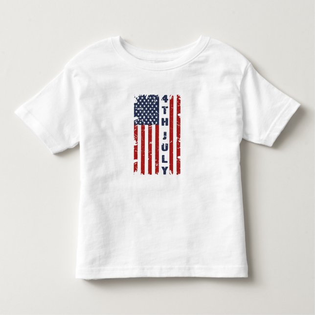 4TH of July and Torn US Flag       Toddler T-shirt (Front)