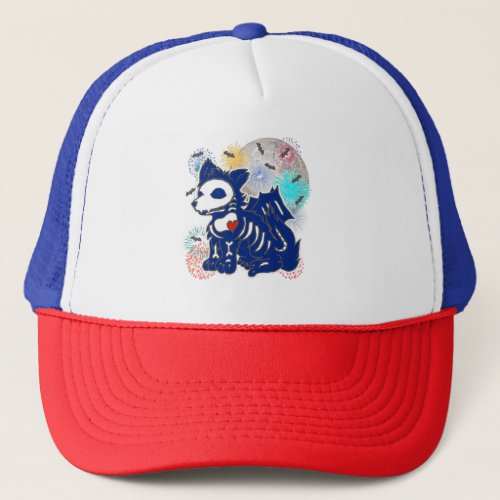 4th of July Anime Wolf Emo Gothic Patriotic T_Shir Trucker Hat