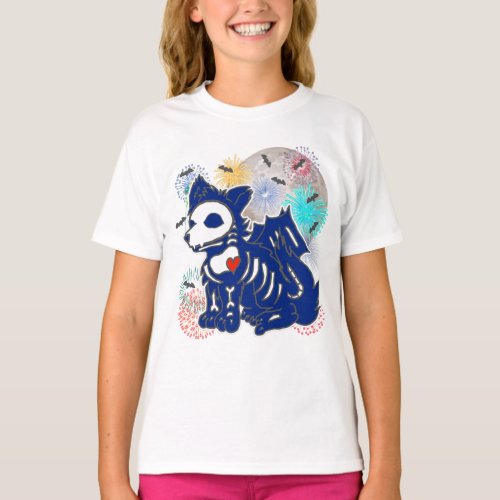 4th of July Anime Wolf Emo Gothic Patriotic T_Shirt