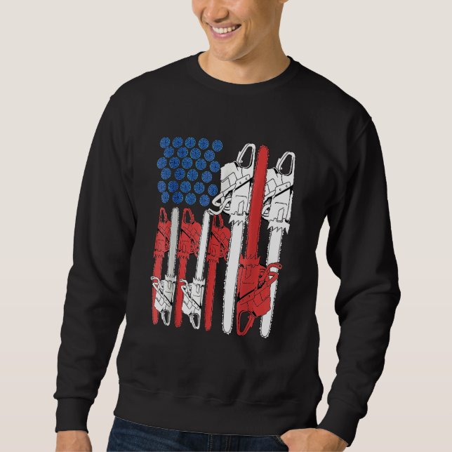 4th Of July Arboris Men Tree Climber Dad Chainsaw Sweatshirt (Front)