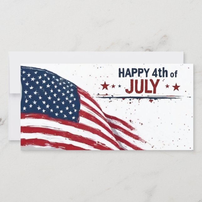 4th of July - Artistic US Flag Paint Splatter (Front)