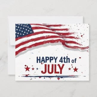4th of July - Artistic US Flag Paint Splatter