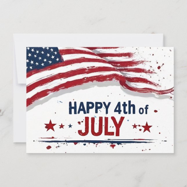 4th of July - Artistic US Flag Paint Splatter (Front)