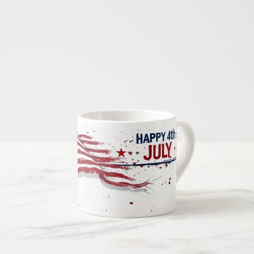 4th of July - Artistic US Flag Paint Splatter Espresso Cup