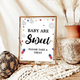 4th of july  baby are sweet baby shower favor poster