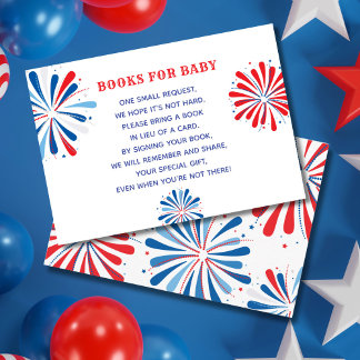 4th of July Baby Shower Books for Baby Enclosure Card