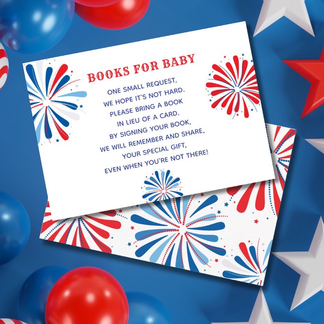 4th of July Baby Shower Books for Baby Enclosure Card (Creator Uploaded)