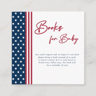 4th of July Baby Shower Books for Baby Enclosure Card