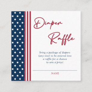 4th of July Baby Shower Diaper Raffle Enclosure Card