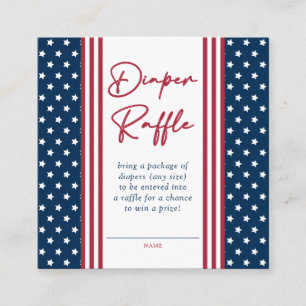 4th of July Baby Shower Diaper Raffle Enclosure Card