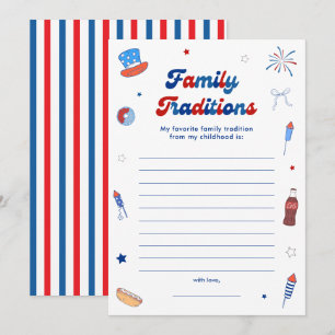 4th of July Baby Shower Family Traditions Game Invitation