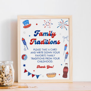 4th of July Baby Shower Family Traditions Game Poster