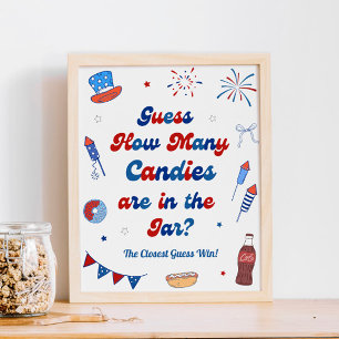 4th of July Baby Shower Guess How Many Candies Poster