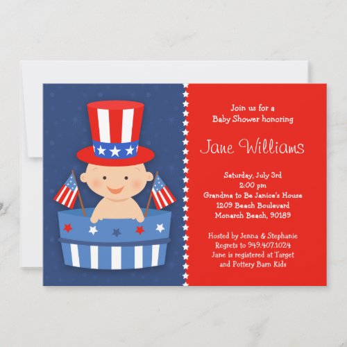 4th of July Baby Shower Invitation