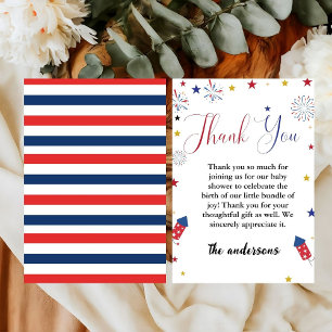 4th of july Baby Shower Thank You card