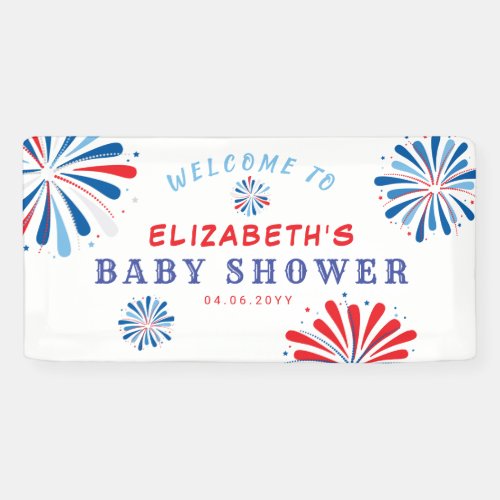 4th of July Baby Shower Welcome Banner