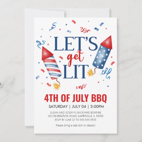 4th of July Backyard BBQ Invitation