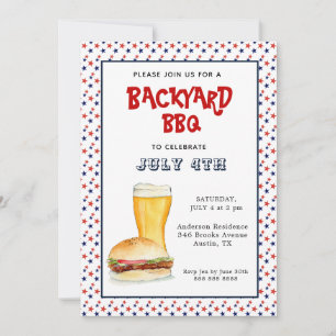 4th of July Backyard BBQ party Announcement