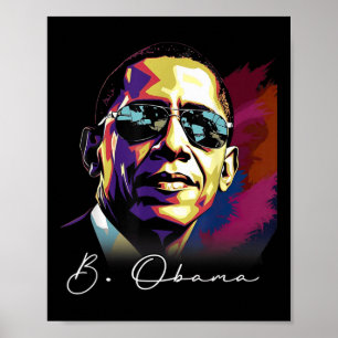 4th Of July Barack Obama President Portrait Patrio Poster
