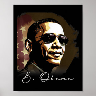 4th Of July Barack Obama President Portrait Patrio Poster