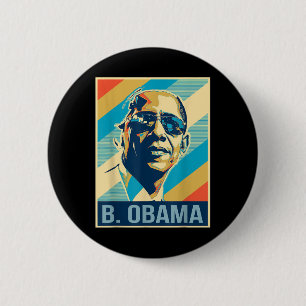 4th Of July Barack Obama President Retro Patriotic Button