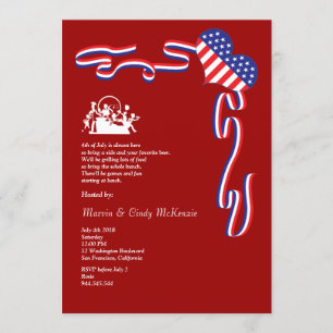 4th of July Barbecue Block Party Invitation