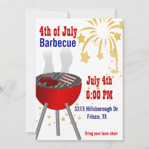 4th of July Barbecue Grill Invitation