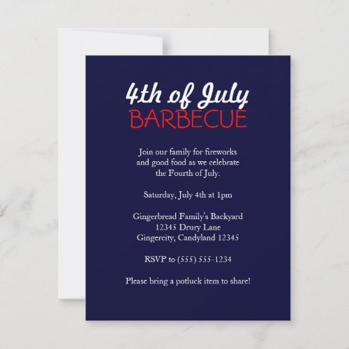 4th of July Barbecue Invitation