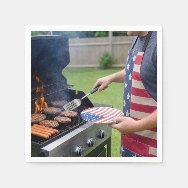 4th of July Barbecue Party  Napkins (Front)
