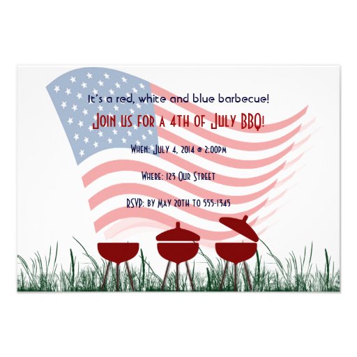 4th of July Barbeque Cookout Invitations | Zazzle