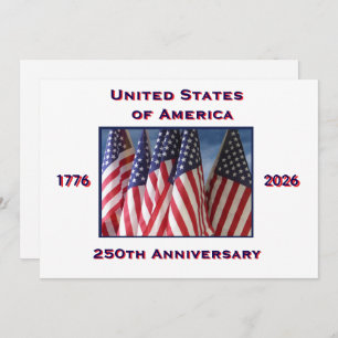 4th of July Barbeque, USA 250th Anniversary, Flags Invitation