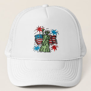 4th of July Baseball Hat: "Lady Liberty" Trucker Hat