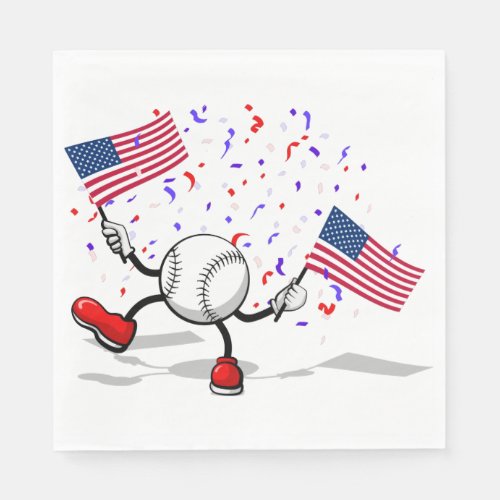 4th of July Baseball Napkin