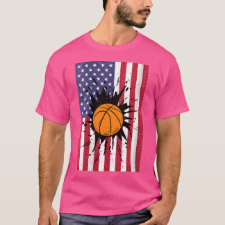 4Th Of July Basketball American Flag Patriotic Boy T-Shirt