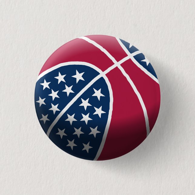 4th of July Basketball Button (Front)