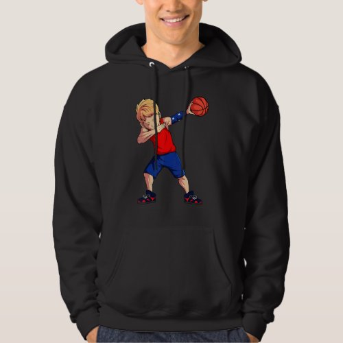 4th Of July Basketball Dabbing Player Caucasian Us Hoodie