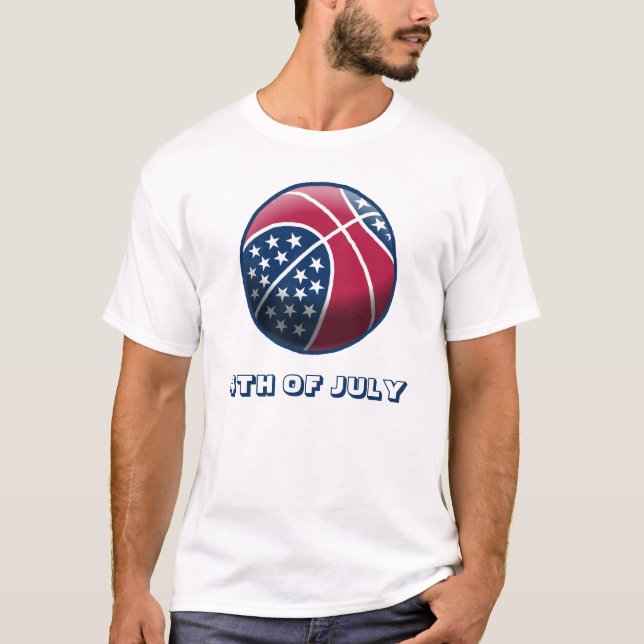4th of July Basketball T-Shirt (Front)