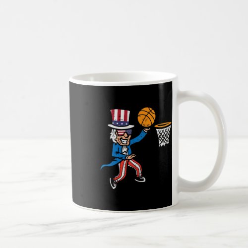 4th Of July Basketball Uncle Sam America Men Boys  Coffee Mug