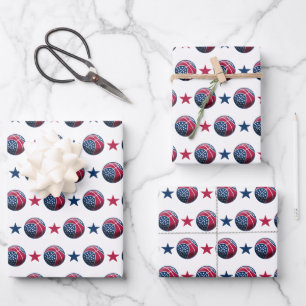 4th of July Basketball Wrapping Paper Sheets