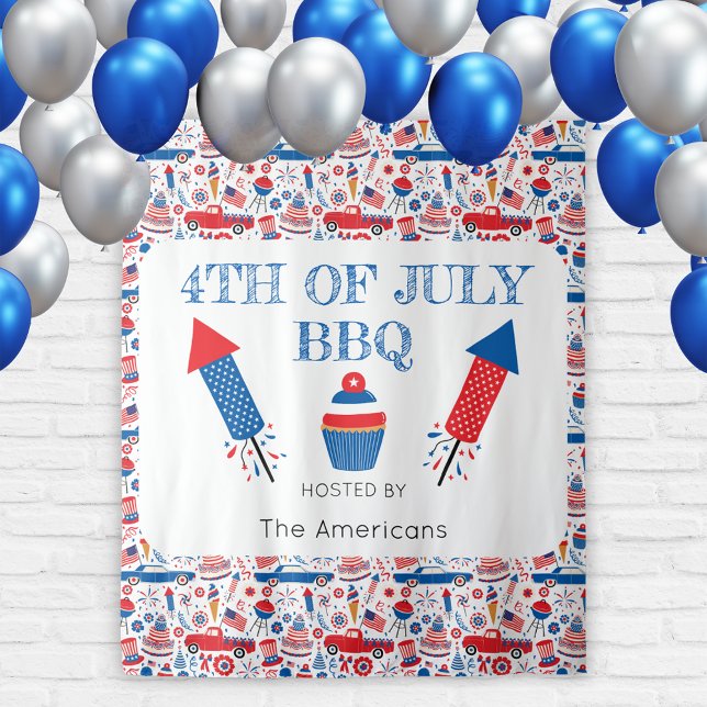 4th of July BBQ American Tapestry Backdrop (Creator Uploaded)