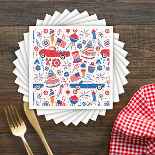 4th of July BBQ Americana Napkins