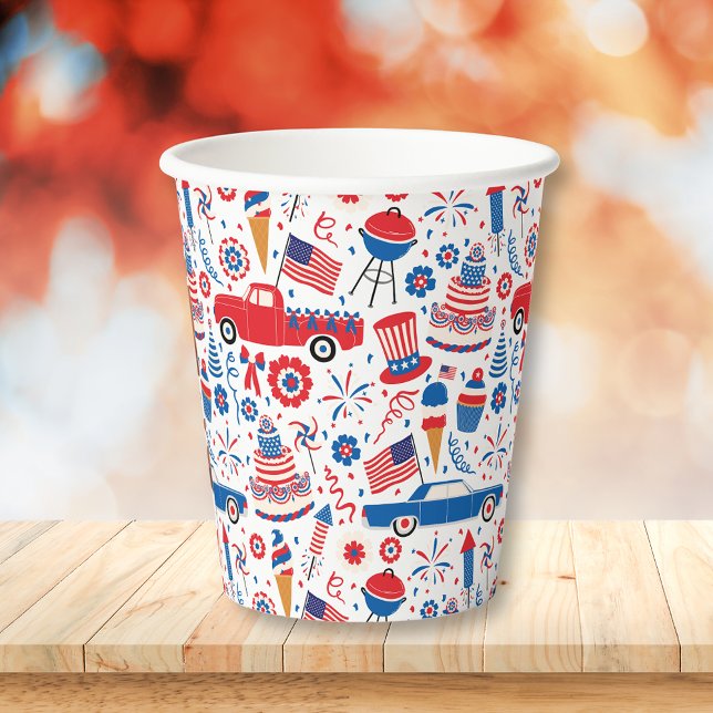 4th of July BBQ Americana Paper Cups (Creator Uploaded)