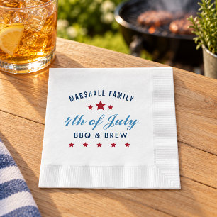 4th of July BBQ and Brew Custom Family Reunion Napkins