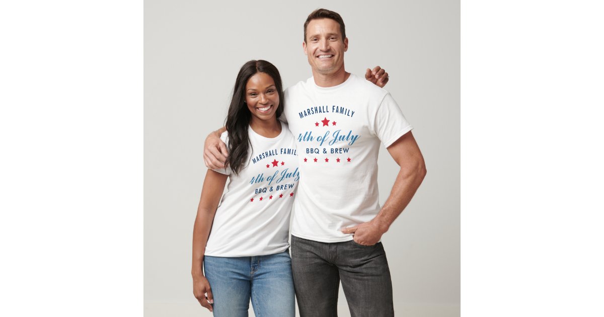 4th of July BBQ and Brew Custom Family Reunion T-Shirt | Zazzle