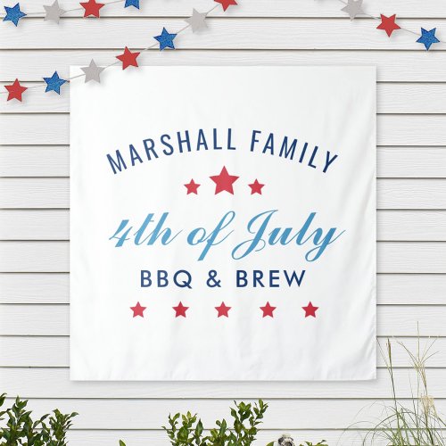 4th of July BBQ and Brew Custom Family Reunion Tapestry