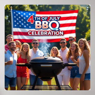 4th of July BBQ Celebration Poster Print