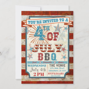 4th of July BBQ Cookout Invitations