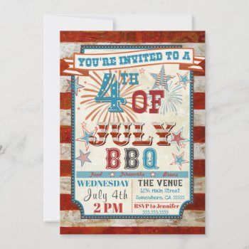 4th Of July Bbq Cookout Invitations by storestor at Zazzle