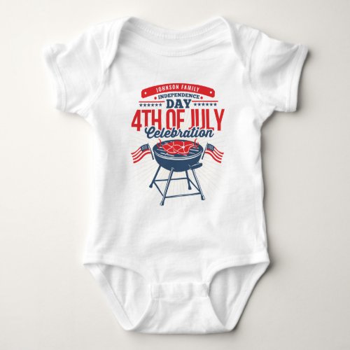 4TH of July BBQ Grill Family Reunion Baby Baby Bodysuit