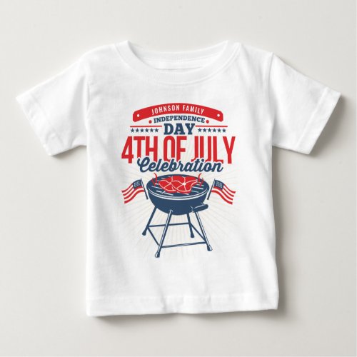 4TH of July BBQ Grill Family Reunion Baby T_Shirt